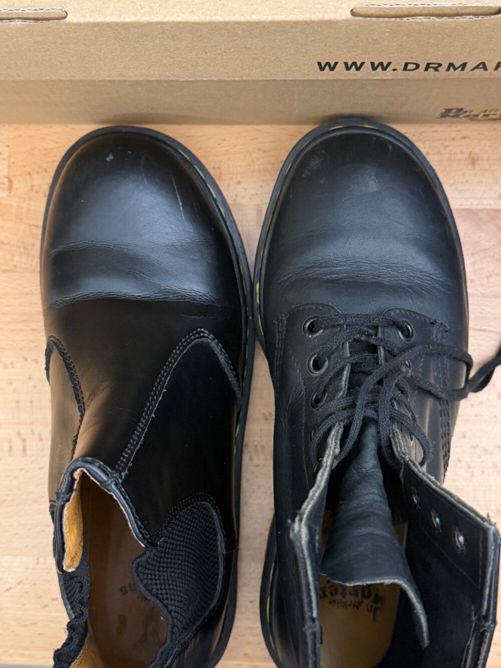 Vintage Dr. Martens Black Leather Lace Up Boots Made in England 8.5? - Picture 14 of 14